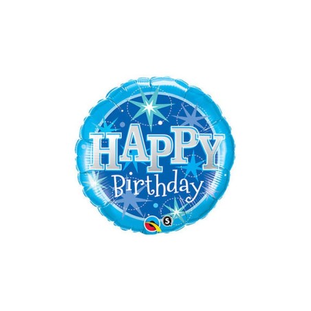 Palloncino Happy Birthday Blu Scintillante 18"/45cm Palloncino Mylar