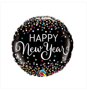 Palloncino Happy New Year Confetti 18"/45cm Palloncino Mylar