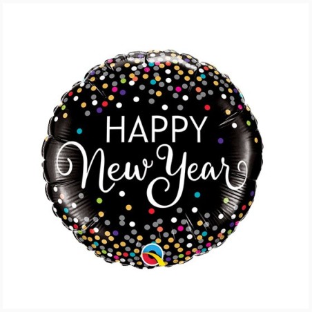 Happy New Year Confetti 18"/45cm Palloncino Mylar