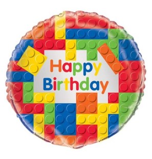 Palloncino Lego Block Party Happy Birthday 18"/45cm Palloncino Mylar