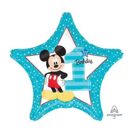 Topolino Mickey Mouse Stella Primo Compleanno 18"/45cm Palloncino Mylar
