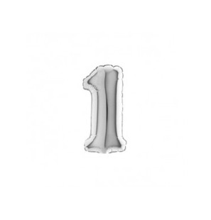 Numero 1 in Mylar 7"/18cm Micro Argento