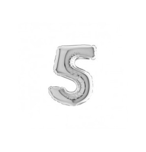 Numero 5 in Mylar 7"/18cm Micro Argento
