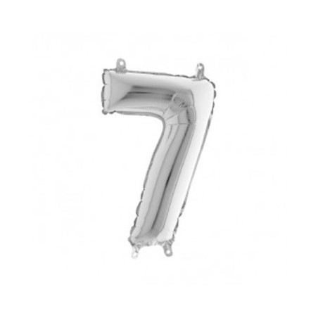 Numero 7 in Mylar 35cm Mini Argento