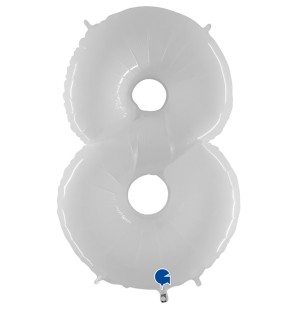 Numero 8 in Mylar 40"/100cm Mega Bianco