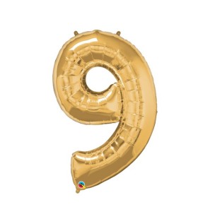 Palloncino Numero 9 in Mylar 34" - 86cm - Oro