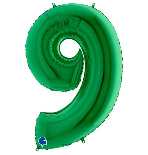 Numero 9 in Mylar 40"/100cm Mega Verde