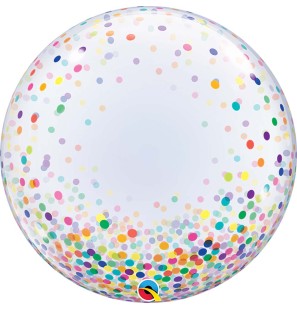 Palloncino Trasparente Confetti Colorati 24"/61cm DecoBubble
