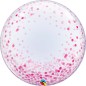 Palloncino Trasparente Confetti Rosa 24"/61cm DecoBubble