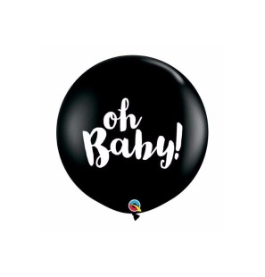 2 Palloncini "oh Baby" Baby Shower Maschio o Femmina 35"/89cm Mongolfiere con Stampa