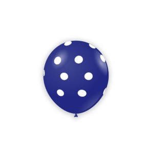 1 Palloncino Blu Ultramarino 50 con pois bianchi 5"/13cm Palloncini Stampati