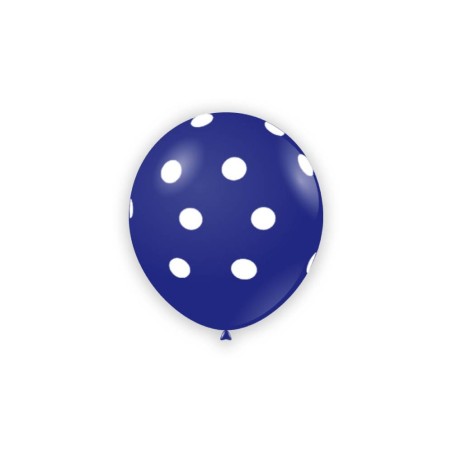 1 Palloncino Blu Ultramarino 50 con pois bianchi 5"/13cm Palloncini Stampati