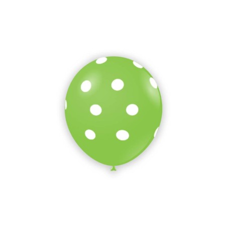 1 Palloncino Verde Lime 18 con pois bianchi 5"/13cm Palloncini Stampati