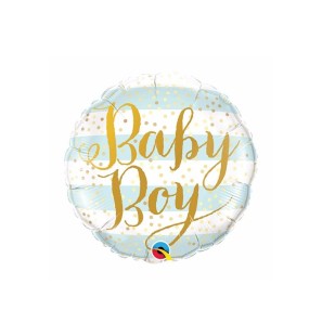 Palloncino Baby Boy Blu Stripes 18"/45cm Palloncino Mylar