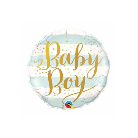 Baby Boy Blu Stripes 18"/45cm Palloncino Mylar