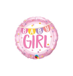 Palloncino Baby Girl Banner Dots 18"/45cm Palloncino Mylar