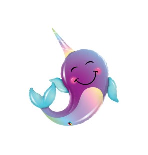 Palloncino SUPER SHAPE PARTY NARWHAL 40" - MYLAR