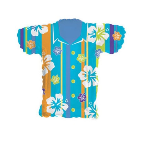 Palloncino T-Shirt Hawaiana Blu 30"/76cm SuperShape in Mylar