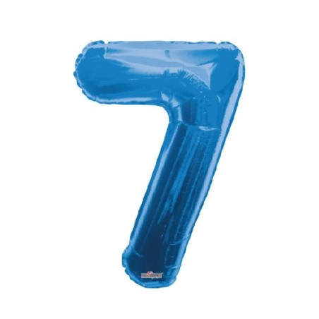 Palloncino Numero 7 in Mylar - 34" - 86 cm Blu