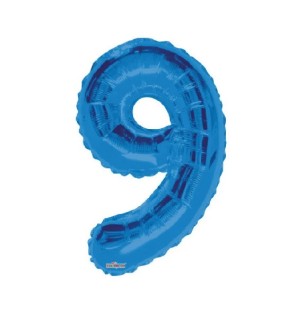 Palloncino Numero 9 in Mylar - 34" - 86 cm Blu