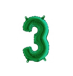 Numero 3 35cm Verde Palloncino Mini Mylar