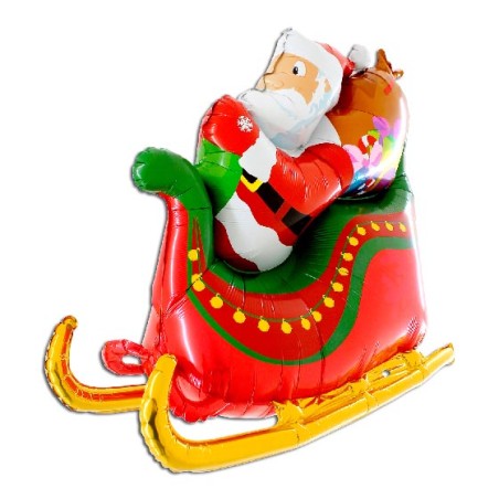 Babbo Natale con slitta 3D 46" - Mylar