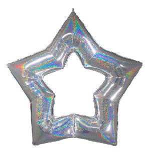 Palloncino Stella Argento Gold Glitter Holographic 19"/48 cm SuperShape in Mylar