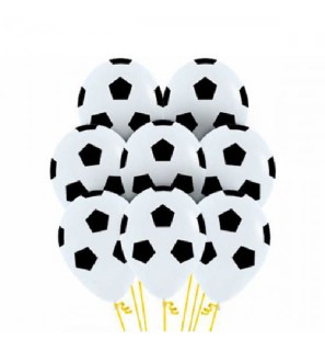 Palloncini Pallone Calcio 12" - Bianco Stampa Nera