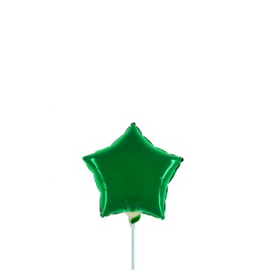 Palloncino Stella Verde Smeraldo Lucido 4"/11cm MicroShape in Mylar