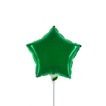 Palloncino Stella Verde Smeraldo Lucido 9"/23cm MiniShape in Mylar