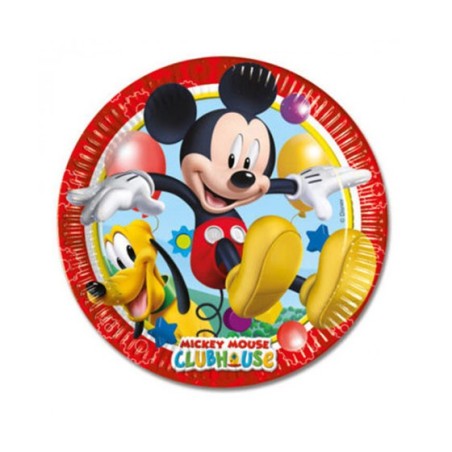 8 Piatti Mickey Mouse carta compoostabili 23cm
