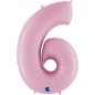 Numero 6 in Mylar 40"/100cm Mega Rosa Pastello