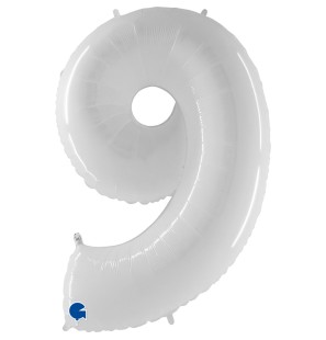 Numero 9 in Mylar 40"/100cm Mega Bianco