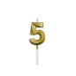 Candelina Prestige Oro Metal 9cm Numero 5