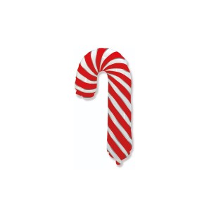 Palloncino Bastoncino di Zucchero Natale Candy Cane Rosso e Bianco 12"/30cm MiniShape in Mylar