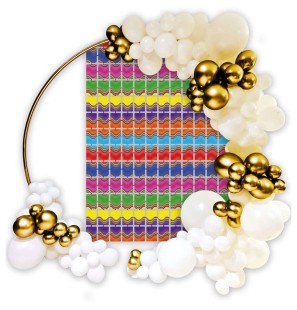 Sfondo Backdrop per Feste in Foil Multicolor Onde Colori Fashion 100cm x 200cm