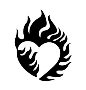Stencil Adesivo 36600 Heart Fire