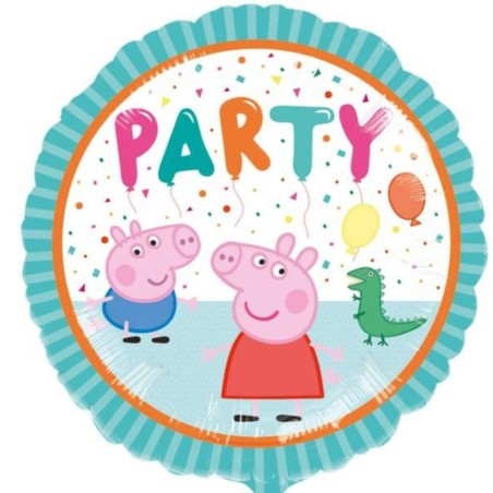 Palloncino Peppa Pig e George Party 18"/45cm in Mylar