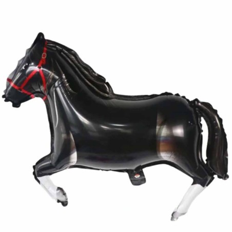 Palloncino Cavallo Nero 42"x29"/107x75cm SuperShape in Mylar