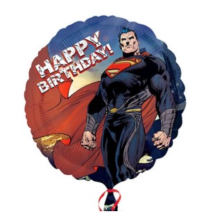 Palloncino Superman Happy Birthday blu e rosso 17"/43cm in Mylar