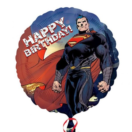 Palloncino Superman Happy Birthday blu e rosso 17"/43cm in Mylar