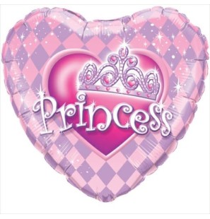 Palloncino Principessa Cuore Princess Tiara tondo 18"/45cm in Mylar