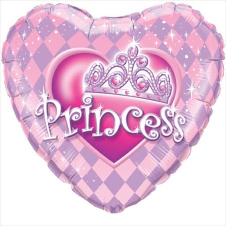 Palloncino Principessa Cuore Princess Tiara tondo 18"/45cm in Mylar
