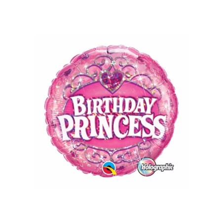 Palloncino Principessa Birthday Princess tondo 18"/45cm in Mylar