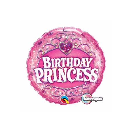 Palloncino Principessa Birthday Princess tondo 18"/45cm in Mylar