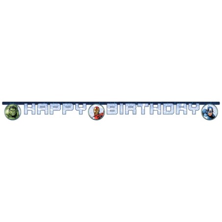 Festone Avengers Infinity Stones Happy Birthday in cartone 200 cm