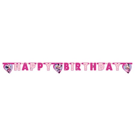 Festone Minnie Junior Happy Birthday in cartone 200 cm