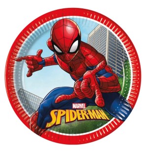 8 Piatti Spiderman carta compostabili 23cm
