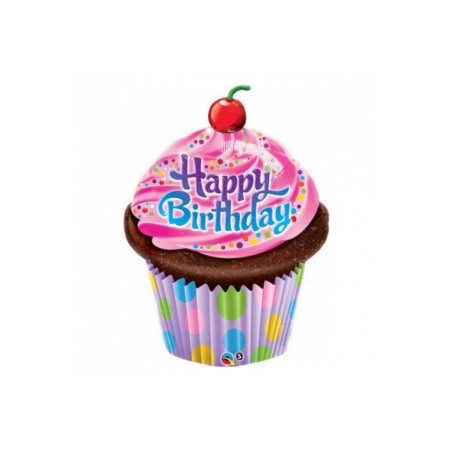 Palloncino Cupcake Happy Birthday 14"/35cm Mini Shape Palloncino Mylar