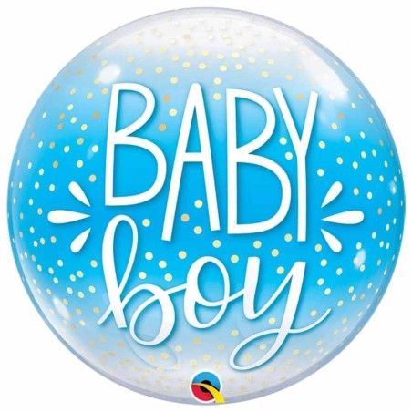 Palloncino Trasparente Baby Boy 22"/56cm DecoBubble